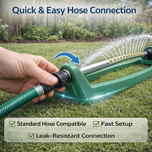 Oscillating Lawn Sprinkler for Yard up to 3000 Sq Ft, Adjustable Water Spray with 16 Precision Nozzles, Stable Base Garden Sprinkler for Grass, Lawn & Backyard Irrigation