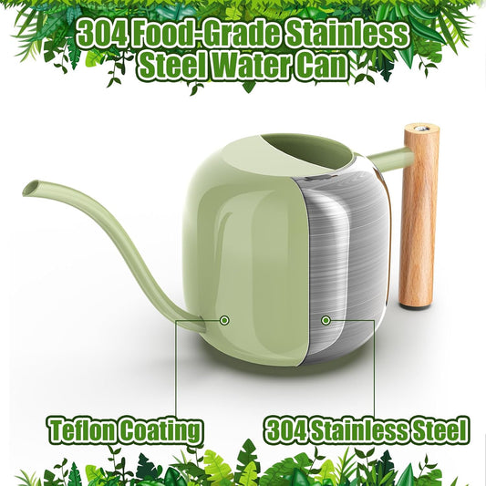 1.2L/41oz Metal Metal Watering Can with Long Spout, Sage Green