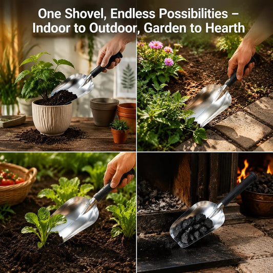 Garden Hand Shovel Stainless Steel 11.8" x 4.5" Scoop