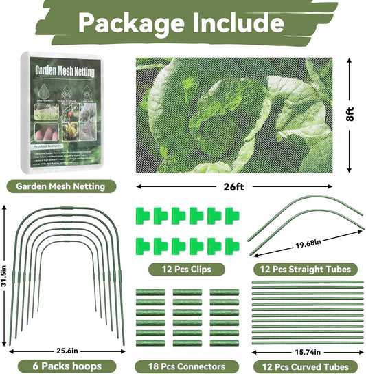 Garden Mesh Netting Kit Protect Fruit Vegetable from Birds Bugs