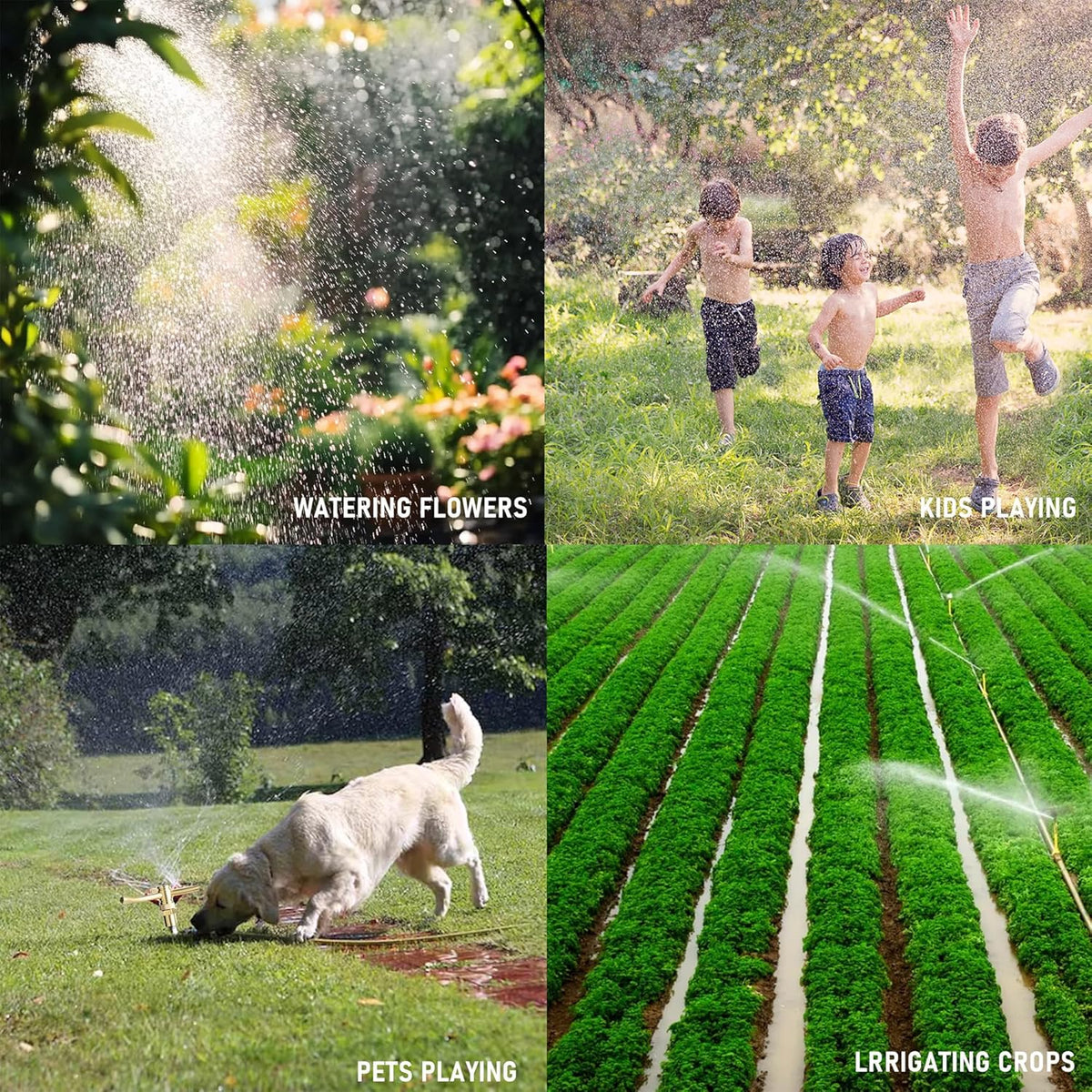 3-Arm Garden Sprinkler, 2 Pack High-Rise Lawn Sprinkler with Adjustable Telescoping Base, 360 Degree Rotation Sprinklers for Large Area Coverage Gardening Watering Lawn Irrigation System