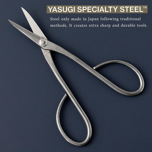 Wazakura Yasugi Stainless Steel Made in Japan Satsuki Bonsai Scissors 7.09" (180 mm), Hasami Pruning and Trimming Shears, Japanese Gardening Tools - Yasugi Stainless Steel Satsuki