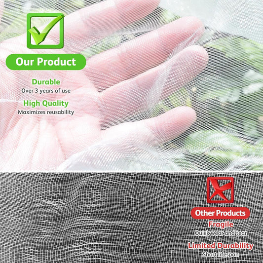 Garden Blueberry Bush Netting Cover, 4Pcs 4.9 x 3.1FT Insect Bird Nettings with Zipper and Drawstring, Protective Plant Cover Mesh Net Bags for Fruit Trees, Tomatoes, Flowers