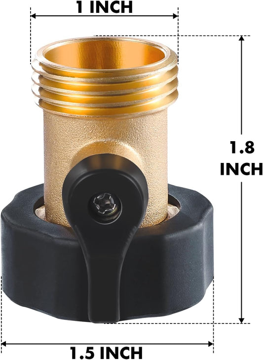 Heavy Duty Brass Shut Off Valve Garden Hose Connector 2 Pack
