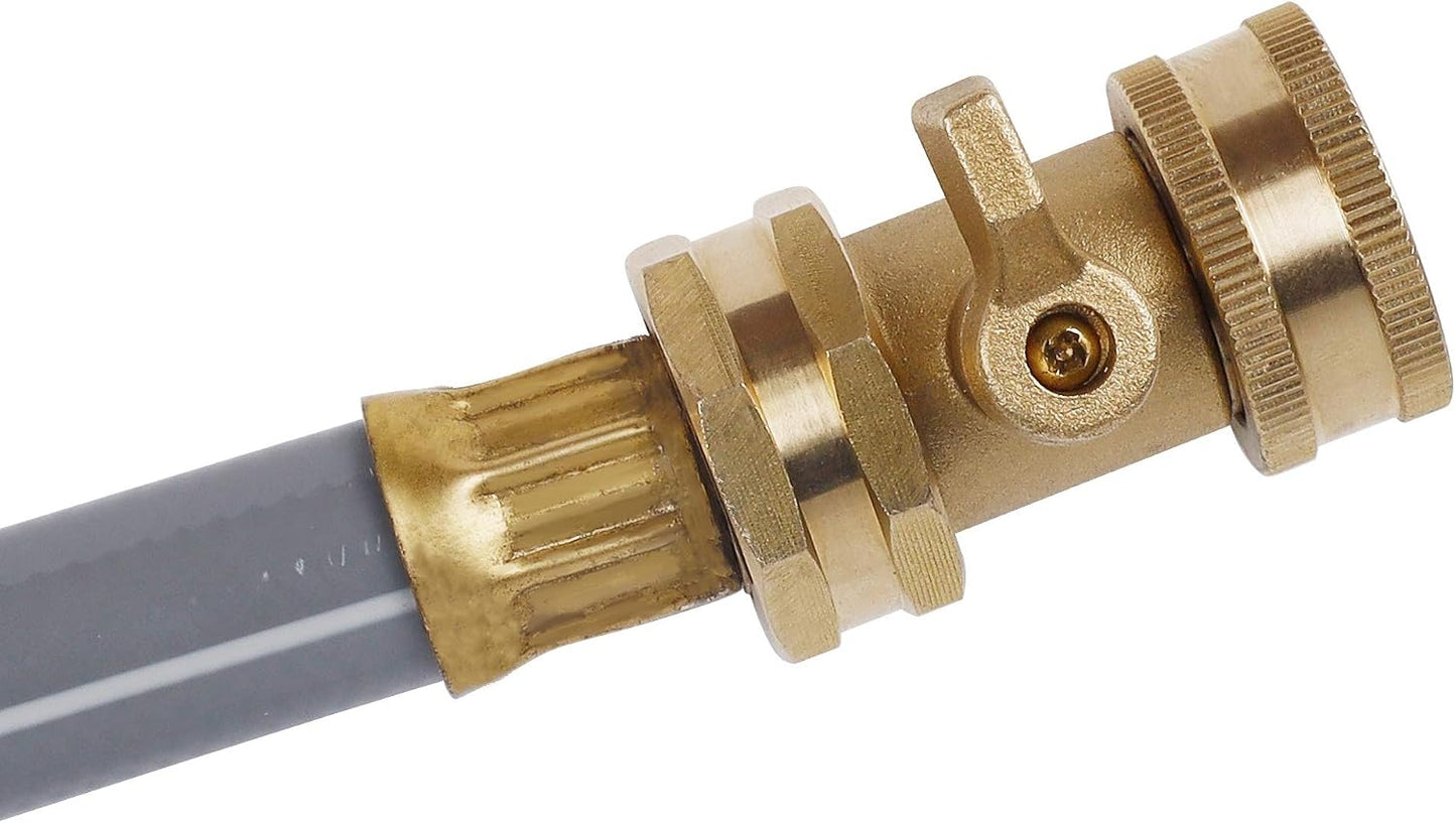 Heavy Duty Brass Shut Off Valve Garden Hose Connector 2 Pack