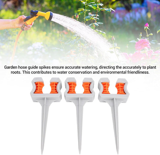 Garden Hose Guide Spikes, Parts & Connectors Roller Guides With Protective Rollers To Prevent Wear For Plant Protection, Greenhouse, Yard Lawn Garden Hose Guide Spikes, 3 Pack