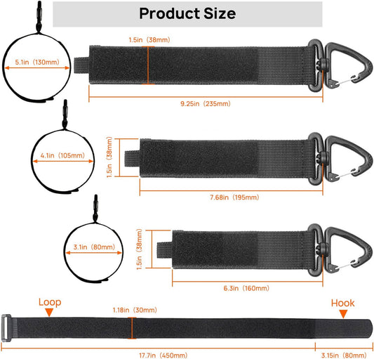 Heavy-Duty Storage Straps - Extension Cord Organizer, Cable Straps, Cord Wrap Keeper for Hoses, Rope, Power Cord, RV Accessories, Workshop and Garage Storage and Organization (10 Pack)