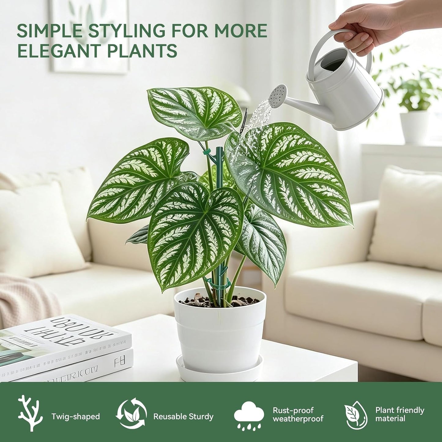 15 Pack Stackable Monstera Plant Support,Adjustable Plant Support Pole