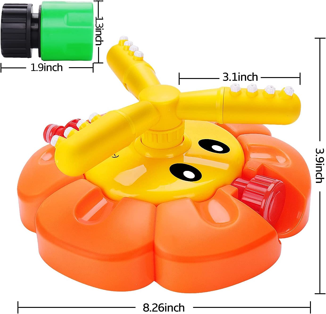 Water Sprinkler for Kids Toddlers Sprinklers with Roating Spray Nozzles Attaches Garden Water Hose Outdoor Play Outside Toys 3-4 Summer Backyard Lawn Game Yard Water Toy for Kids 3-5 4-8 Boy Girl