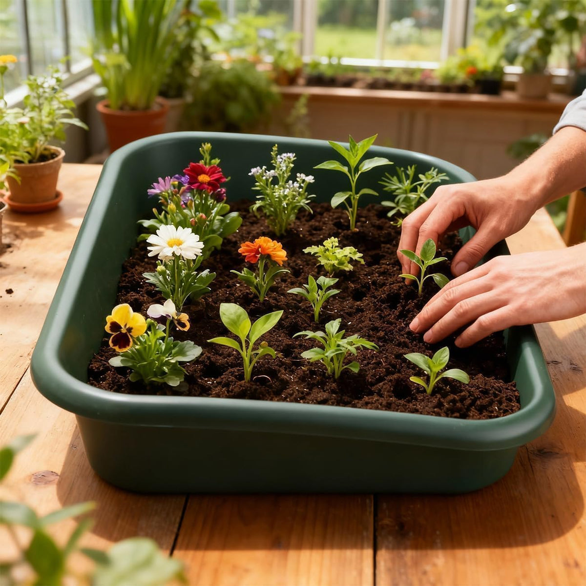 2-Pack Plant Potting Tray– MultiFunctional Large Heavy-Duty GardenTidy Tray