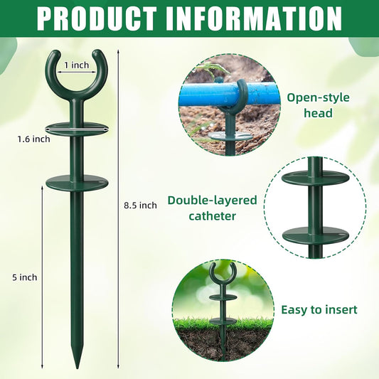 16 Pcs 3/4'' Garden Hose Guide Stakes Bulk Garden Guards Holder Spike for Plant-Saving Outside Yard Lawn to Preventing Hose Tangles and Protecting Plants