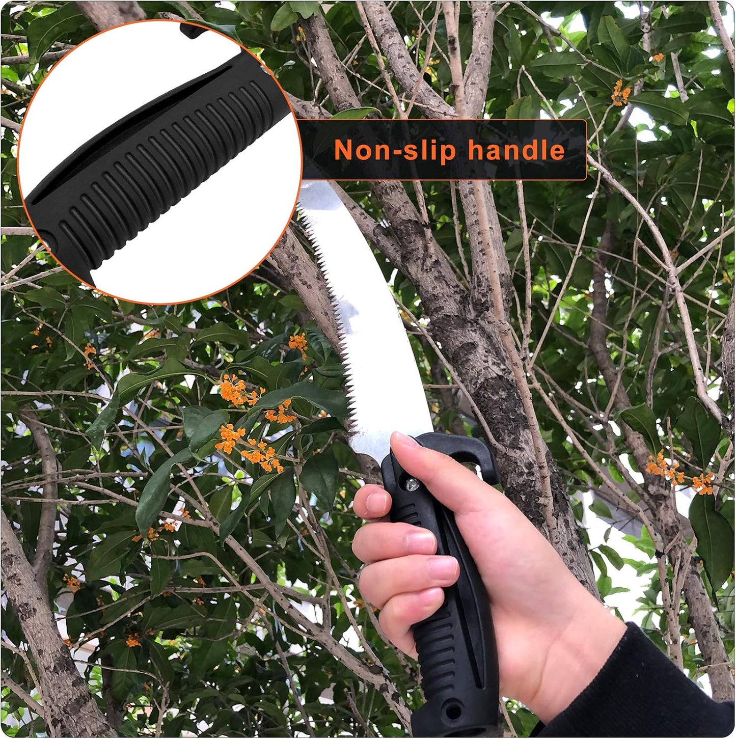 26FT Reach Pole Saws for Tree Trimming, Pole Saw with 5-20FT Telescoping Extension Pole, Pruning Saw with 19" 3X Detachable Saw, Non-Slip Handle, Tree Trimmer for Garden Palms Shrubs