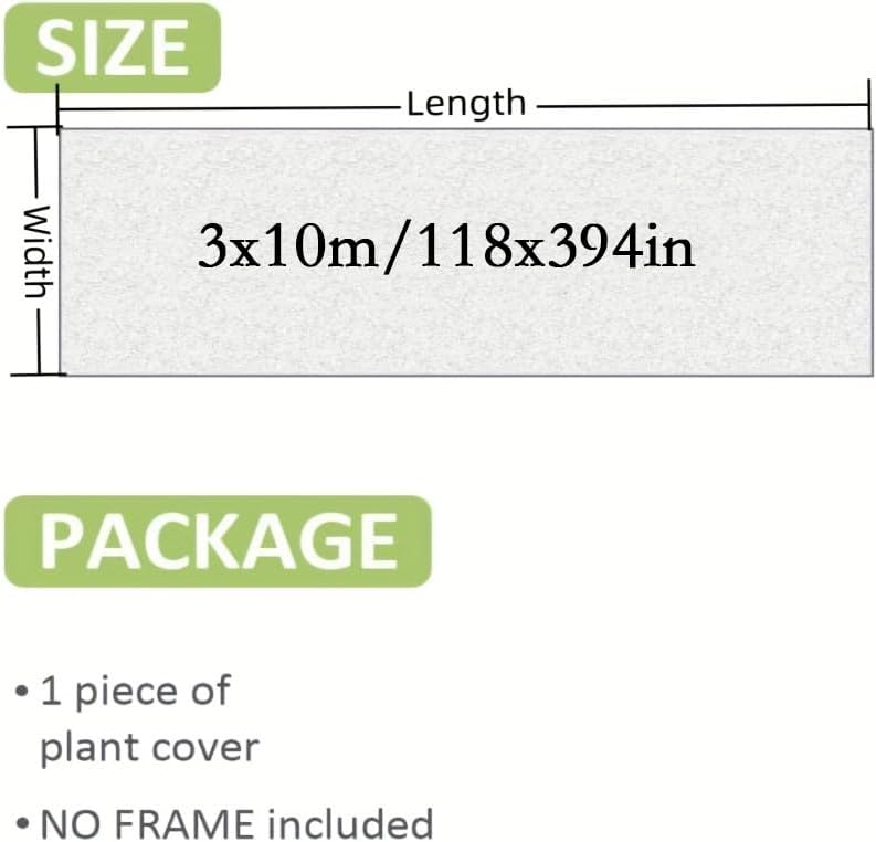 Plant Covers Freeze Protection 1.0oz Frost Blanket for Garden Winter Physical Barrier(10x50FT)