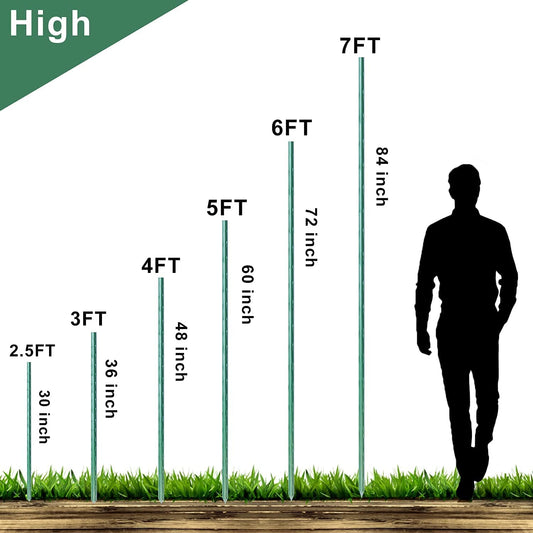 Garden Stakes 48 inch 4ft Sturdy Tomato Stakes, Plant Stakes for Outdoor Plants, Metal Plant Support Sticks for Gardening, Pack of 30