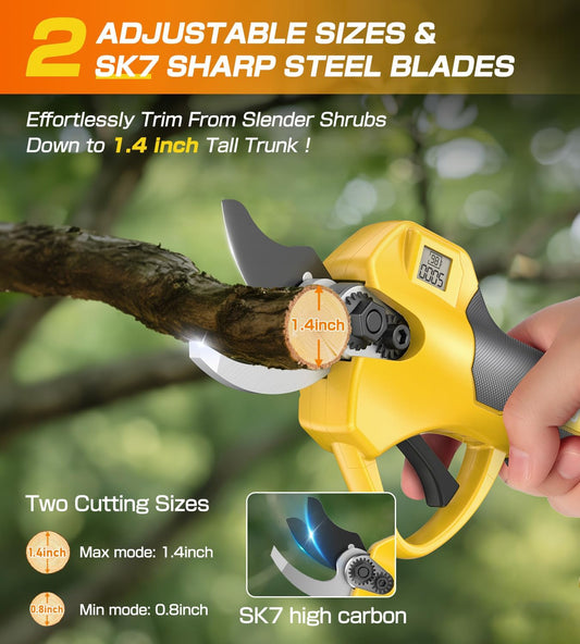 Electric Pruning Shears for DeWalt 20V Max Cordless1.4 Inches Branch Cutter Battery Pruning Shears with LCD Display Power Scissors for Gardening Tree Trimming, Bare Tool Only (NO Battery)