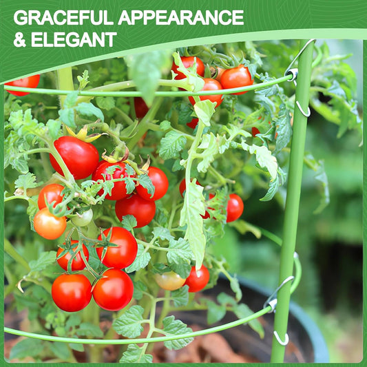 3 Pack Tomato Cage for Pots Plant Support, Upgrade 36 Inches Tomato Cages for Garden, Pepper Cage Trellis Kit with Plant Tie and Clips (36")