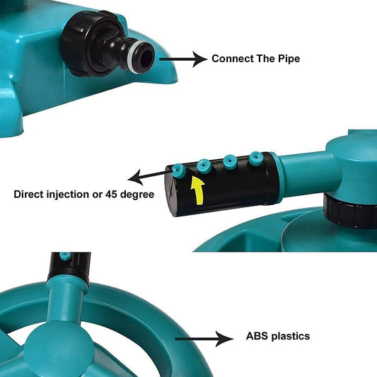 Garden Sprinkler 360 Degrees Adjustable Rotation Lawn Sprinkler Oscillating Water for Yard Large Area Plant Irrigation and Kids Playing (Sea Green)