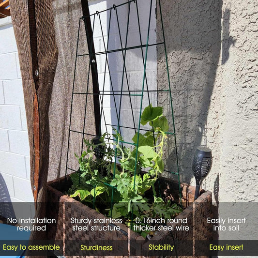 Cucumber Trellis for Raised Bed, Garden Trellis 16.5 x 40 Inch, Green