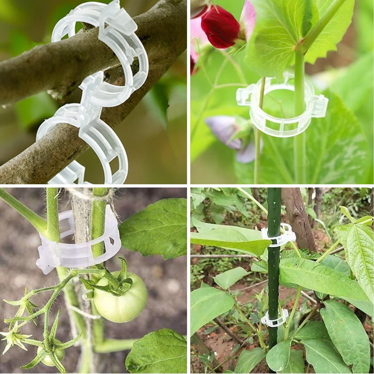 120Pcs Plant Support Clips, Plastic Trellis Plant Support Clips for Support