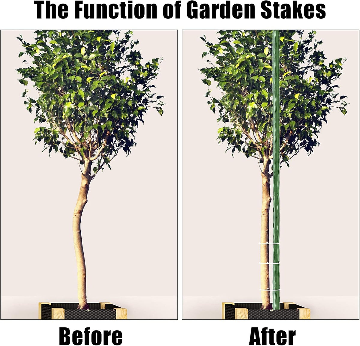 Garden Stakes 30 Inch 2.5ft 25 Pack,Sturdy Plant Metal Sticks Support,Plastic Coated Plant Stakes,Tomato Stakes,Beans,Trees