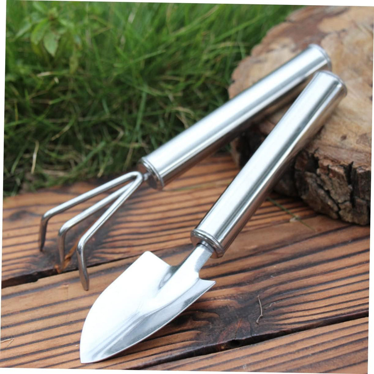 2pcs Garden Tool Set Gardening Succulent Garden Scoop Mini Spade Digging Landscaping Garden Weeding Tool Planting Tools Rake Handheld Transplant Shovel Garden Trowel Silver