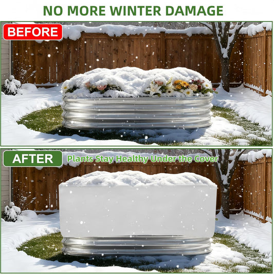 Plant Covers Freeze Protection, Rectangular Plant Cover for Winter, Frost Cloth Plant Freeze Protection for Outdoor Plants, Raised Garden Bed Cover,Winter Frost Blanket with Insulated Liner Drawstring