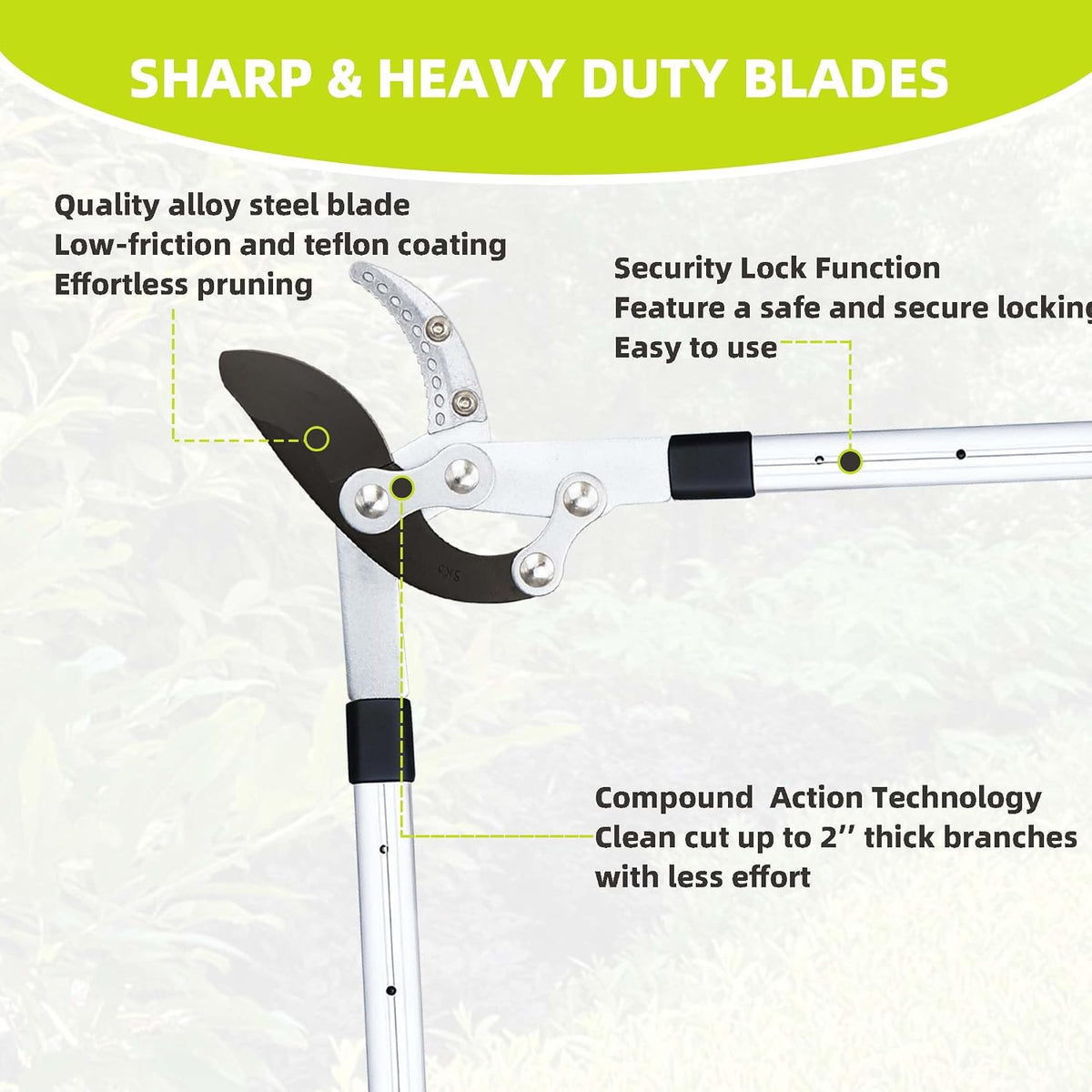 Loppers for Tree Trimming Heavy Duty, Extendable 21-26" Branch Cutter