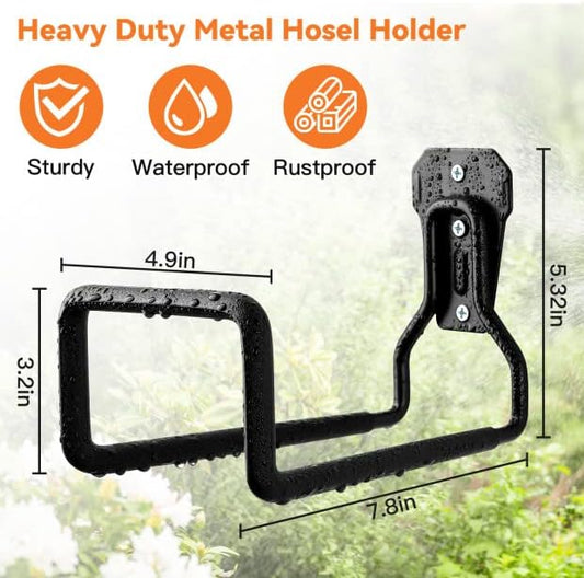 Hose Holder Stand Wall Mount, 2Pcs Heavy Duty Garden Hose Hanger Reel