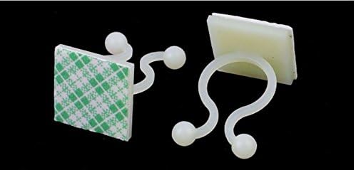50 Pcs White Nylon Self-Adhesive Twist Locks Holder Cable Tie Clips