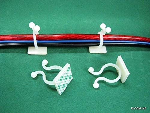 50 Pcs White Nylon Self-Adhesive Twist Locks Holder Cable Tie Clips