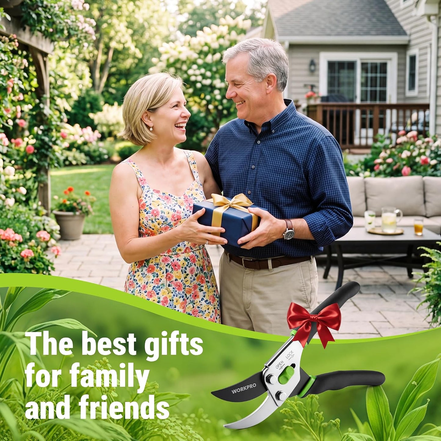 8.5" Bypass Pruning Shears, Garden Shears with Non-Slip Grip Handle
