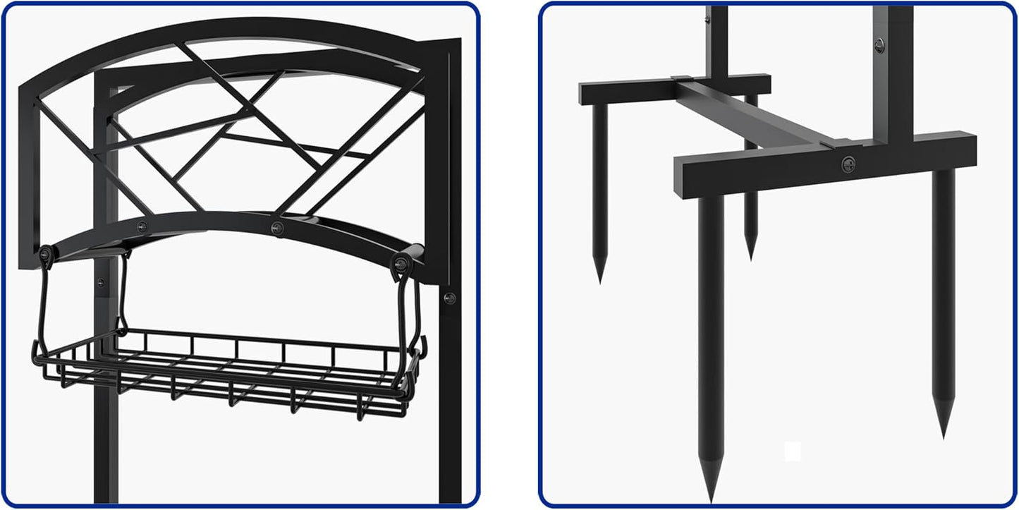 Wall Mount Metal Garden Hose Holder Outdoor Iron Storage Hanger