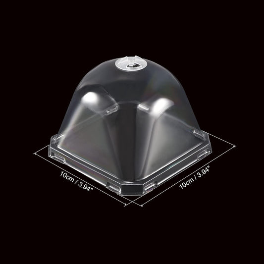 3.9" Plant Humidity Dome, 10Pcs Square Plastic Garden Cloche Dome Plant Cover Reusable for Outdoor Frost Freeze Protection Mini Greenhouse, Clear 10cm x 10cm