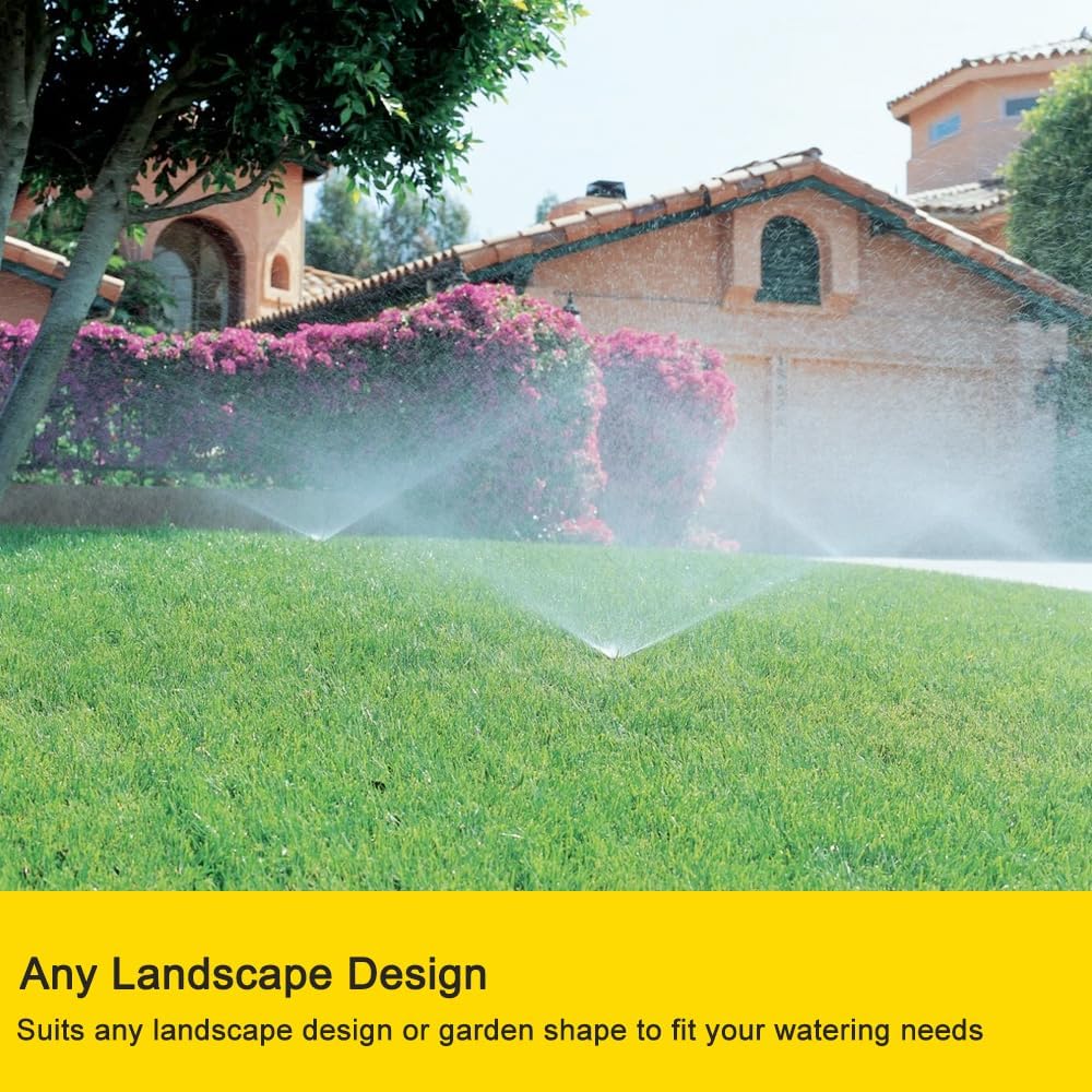 Metal Lawn Sprinkler for Yard, 2 Pack Automatic Garden Water Sprinkler on Spike Base, Adjustable Brass Sprinkler Nozzle 360 Degree Large Area Coverage for Lawn Grass Patio Garden Irrigation