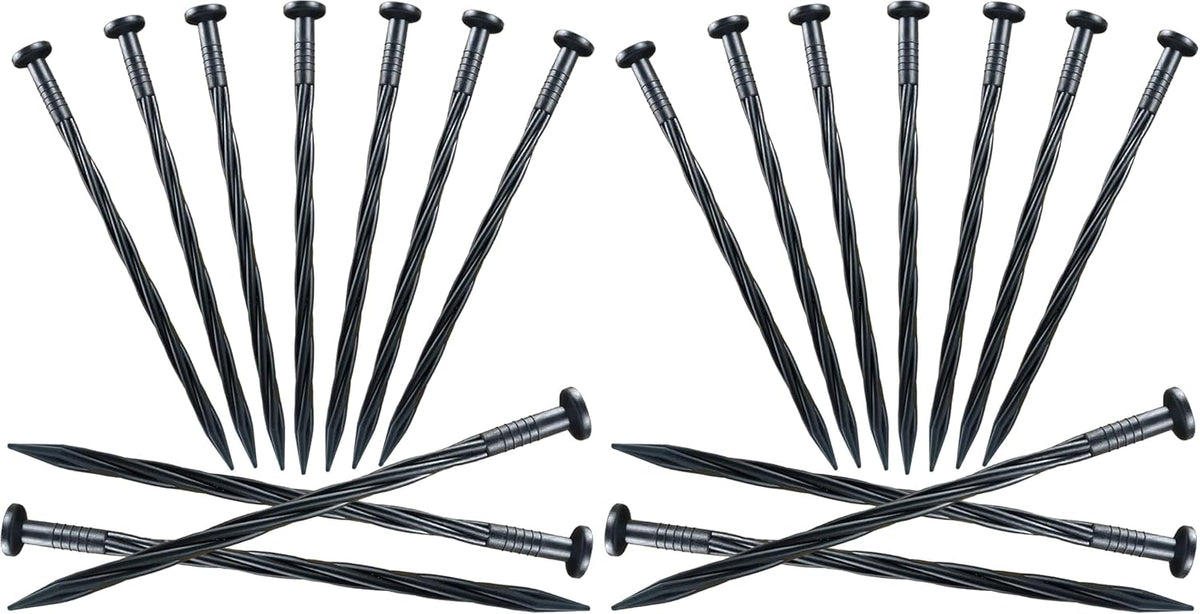 30 Pcs Spiral Landscape Anchoring Spikes, 8 Inch Landscaping Fabric Edging Anchoring Stakes Plastic Edging Nails Nylon Garden Lawn Yard Spikes