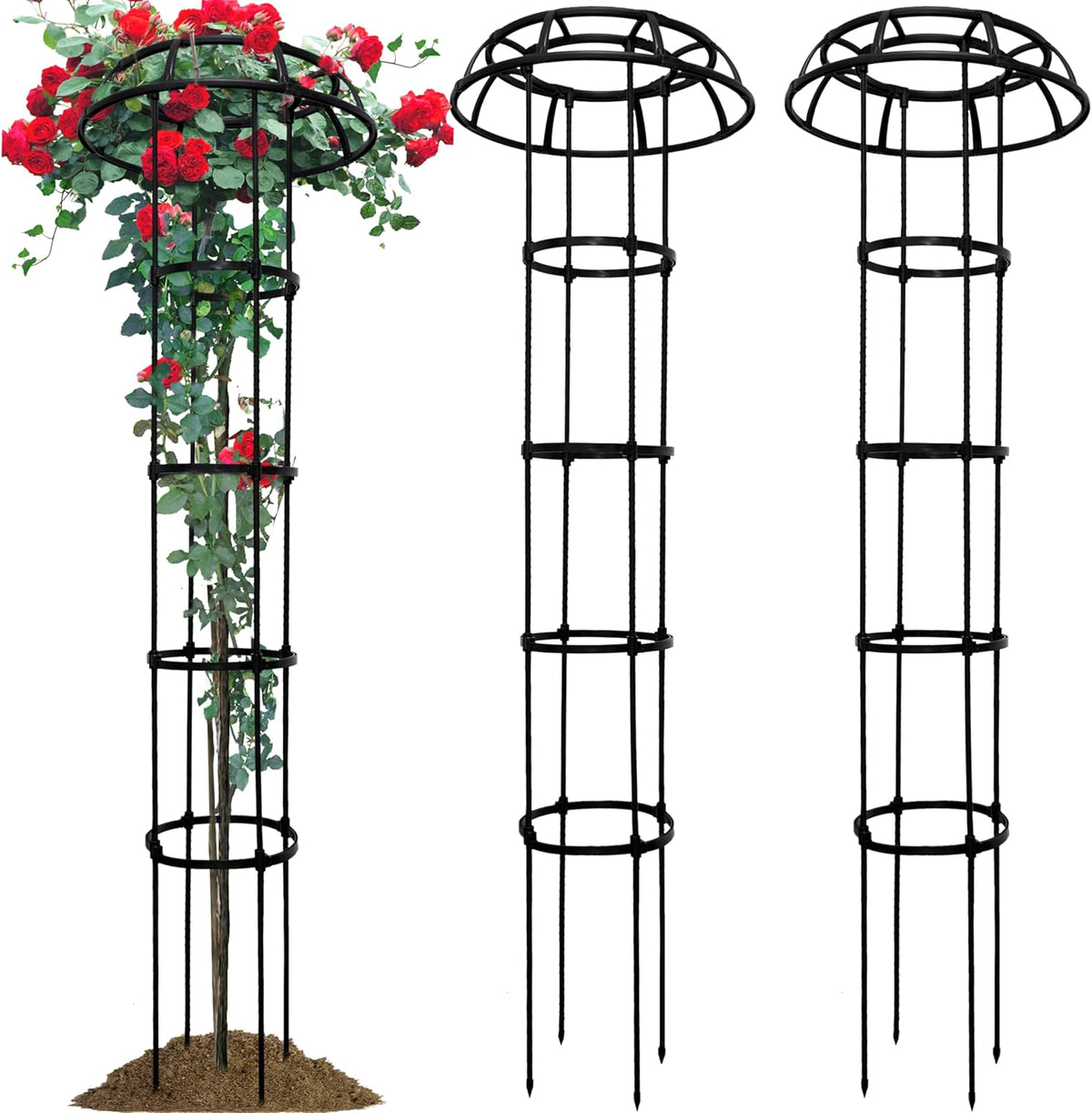 Mushroom Obelisk Trellis for Climbing Plants Outdoor 65", Adjustable Weatherproof Garden Umbrella Plant Trellis Support for Rose, Clematis, Cucumber, Pole Beans, Potted Plants, Yard Patio, 1 Pack