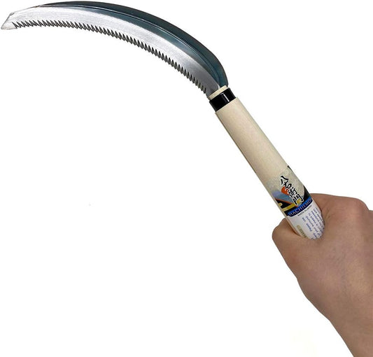 Serrated Sickle Garden Tool for Weeding - Compact and Lightweight - Japanese Weeding Sickle