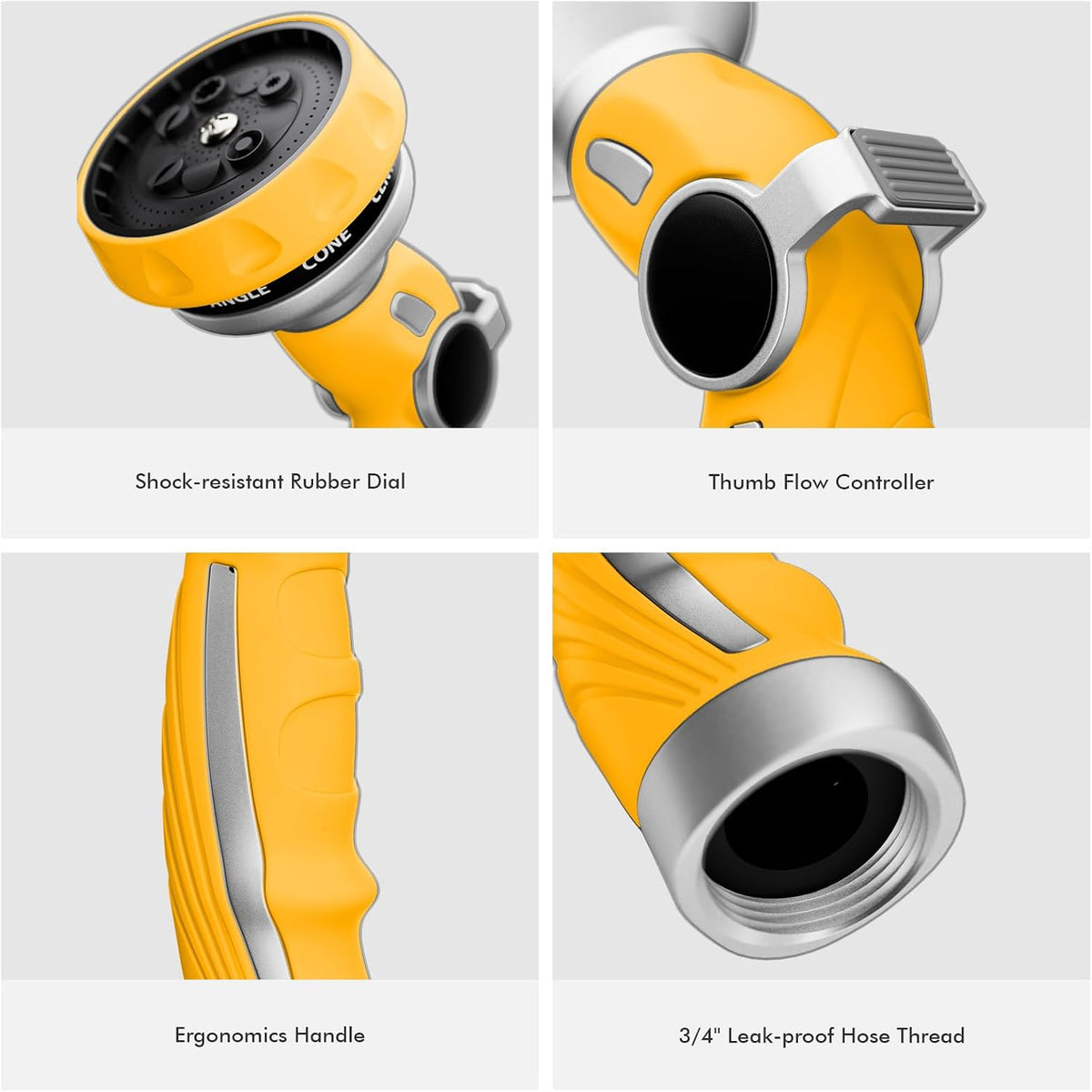 Hose Nozzle Heavy Duty, Metal Water Hose Sprayer for Garden
