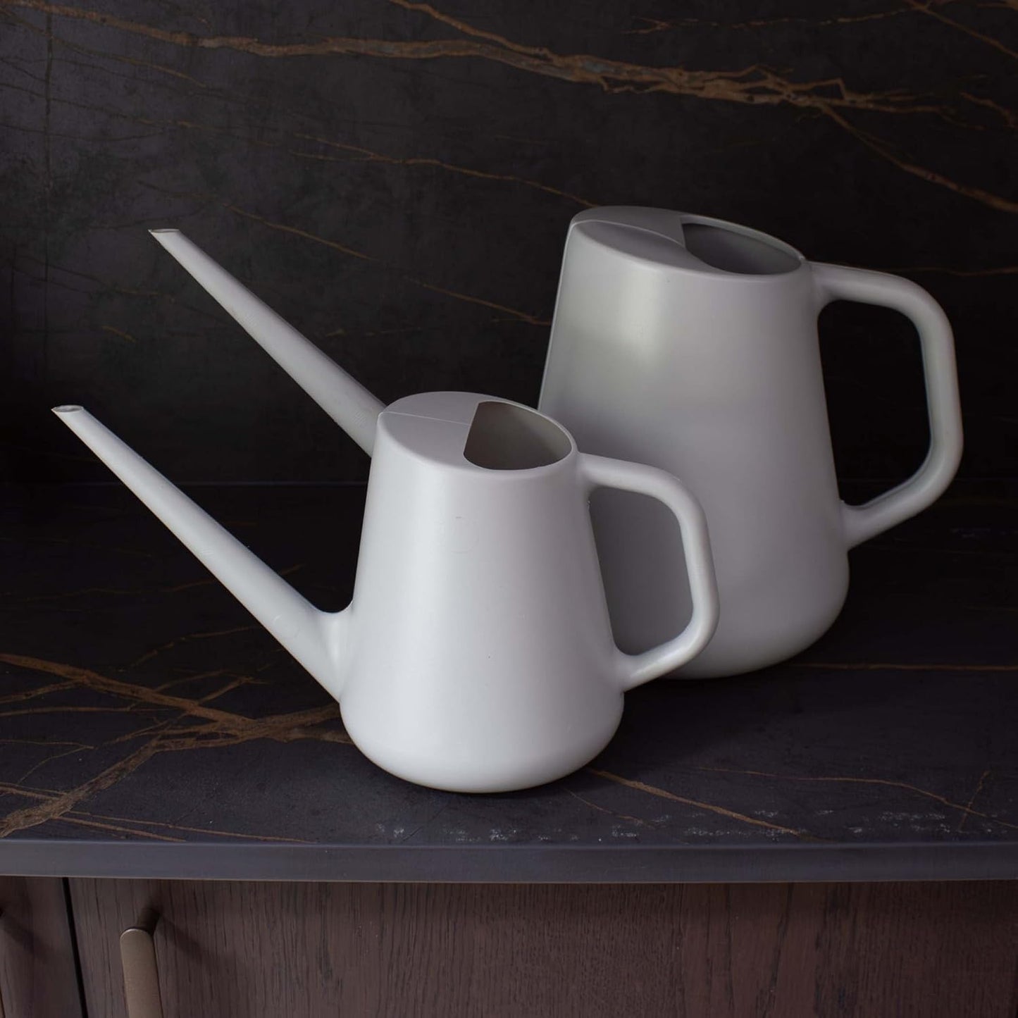 1.5 L (0.4 Gallon) Resin Indoor/Outdoor Watering Can in Black, Small Watering Can for Small Space Use