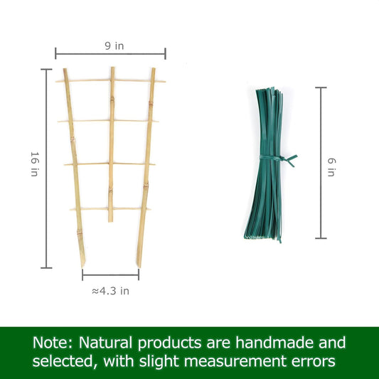 Plant Trellis Indoor, 3 Pack Bamboo Trellises, 16in Fan-Shaped Trellis for Potted Plants Climbing Plants Hoya Vine Ivy