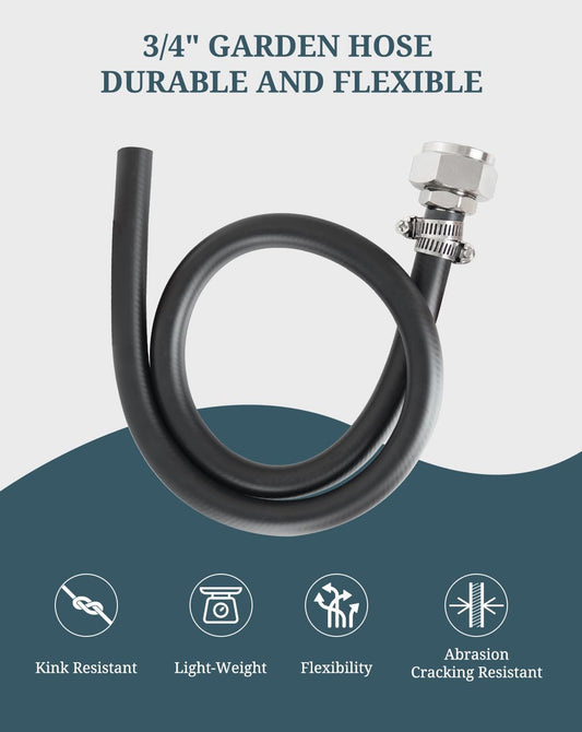 Mop Sink Hose 2.4 ft x 3/4" Short Garden Hose Heavy Duty for Faucet