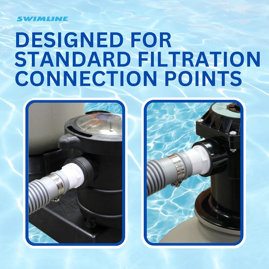 HYDROTOOLS Pool Pump Filter Connection Hose | 1.5 Inch X 3 Foot | Heavy-Duty Flexible, Durable & Leakproof | Chemical & UV Resistant | For Above Ground Pools Skimmer Filters & Pumps