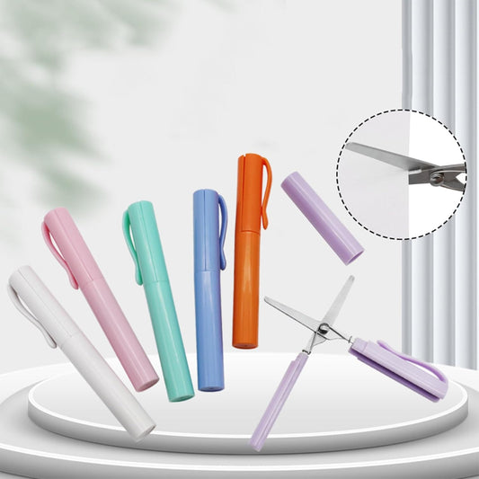 5PCS Multicolor Mini Student Folding Compact Pen Scissors