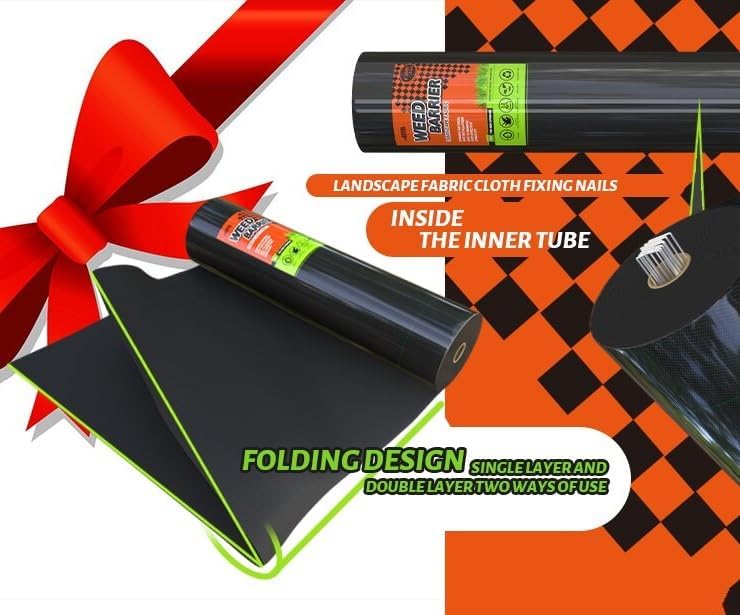 3Size Weed Barrier Landscape Fabric Heavy Duty Woven Ground Cover Weed Cloth Geotextile Fabric Driveway Fabric (3x50FT)