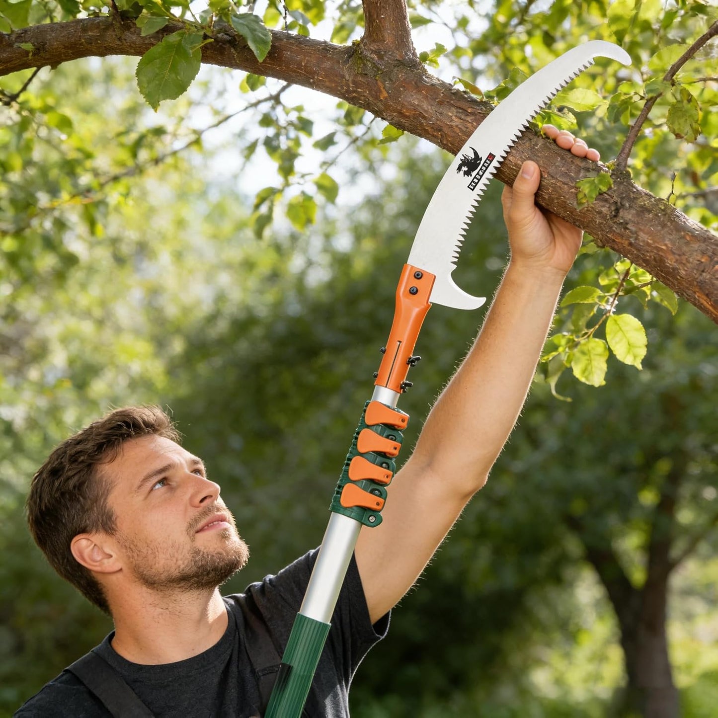 Tree Pruner Pole Saw Manual Extendable Long Tree Pruner Extendable,Pole Pruning Saw 18ft