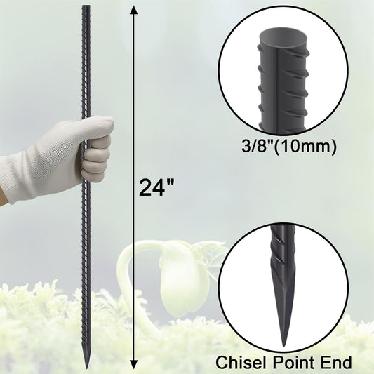 Straight Rebar Stakes 24 Inch Ground Concrete Form Stakes Heavy Duty