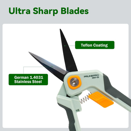 Garden Scissors Pruning Shears Sharp Stainless Steel Non-Stick Teflon Coating Blade for Precise Cuts Garden Snip Bonsai Clippers for Plants Rose Flower 3 Pack