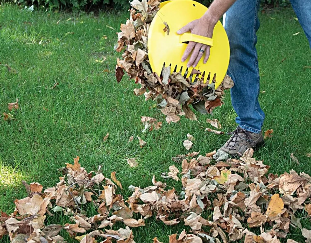 Classic Leaf Scoops - Yellow Collector Leaf Grabbers with Handles for Easy Yard Cleanup - Claw Rake Tips for Gathering and Scooping Leaves and Grass