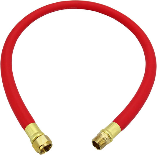 2760-6LH Air Leader Hose, 3/8" x 6 ft. Rubber Hose - 1/4" NPT Brass Ends - 300 Max PSI
