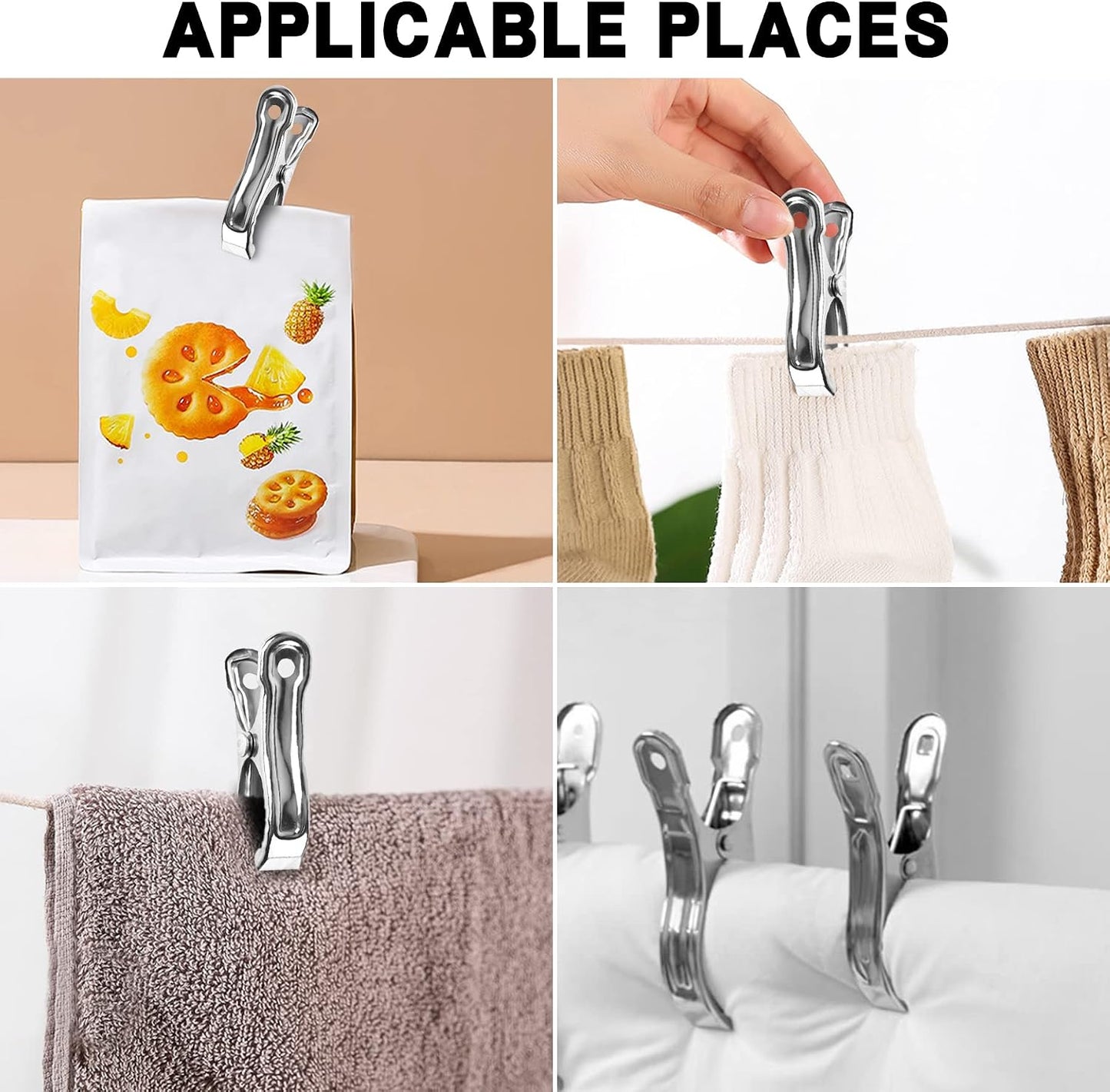 70 Pcs 2 Inch Greenhouse Clamps Stainless Steel Garden Clips Anti-Wind Greenhouse Clamp with Strong Grip to Greenhouse Frame Garden Hoops Plant Cover Heavy Duty Metal Beach Towel Clips